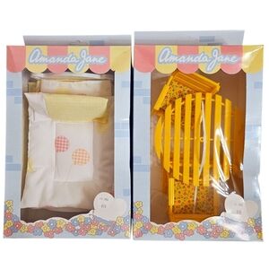 NIB 1980s Vintage Amanda Jane Furniture Bed Comforter & Pillow Table & 2 Chairs